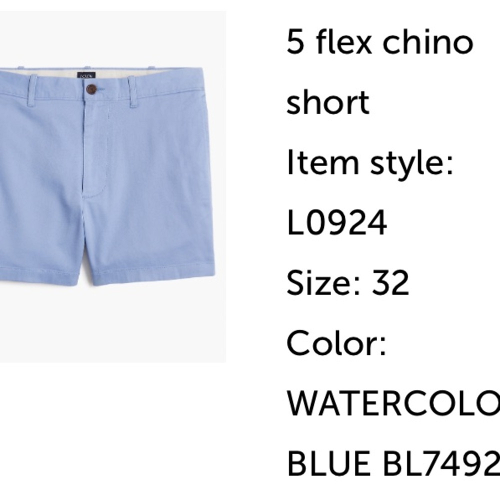 J. Crew Flex Chino Shorts in Light Blue